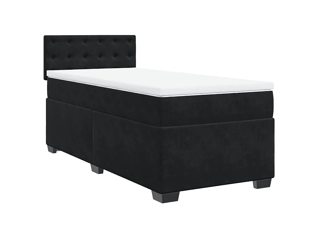 Boxspring met matras fluweel zwart 80x200 cm
