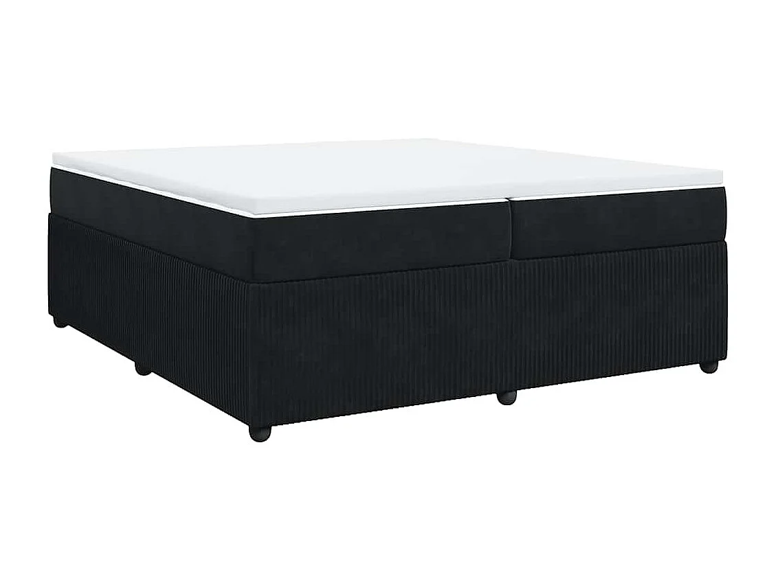 Boxspring met matras fluweel zwart 200x200 cm