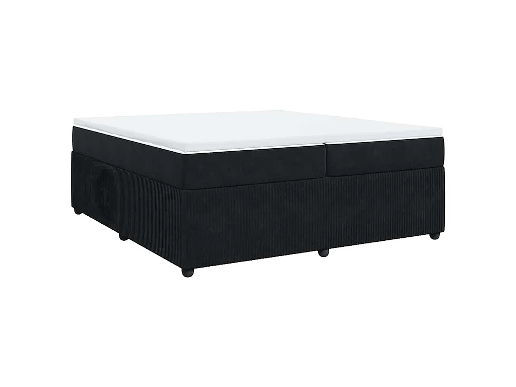 Cama box spring con colchón terciopelo negro 200x200 cm