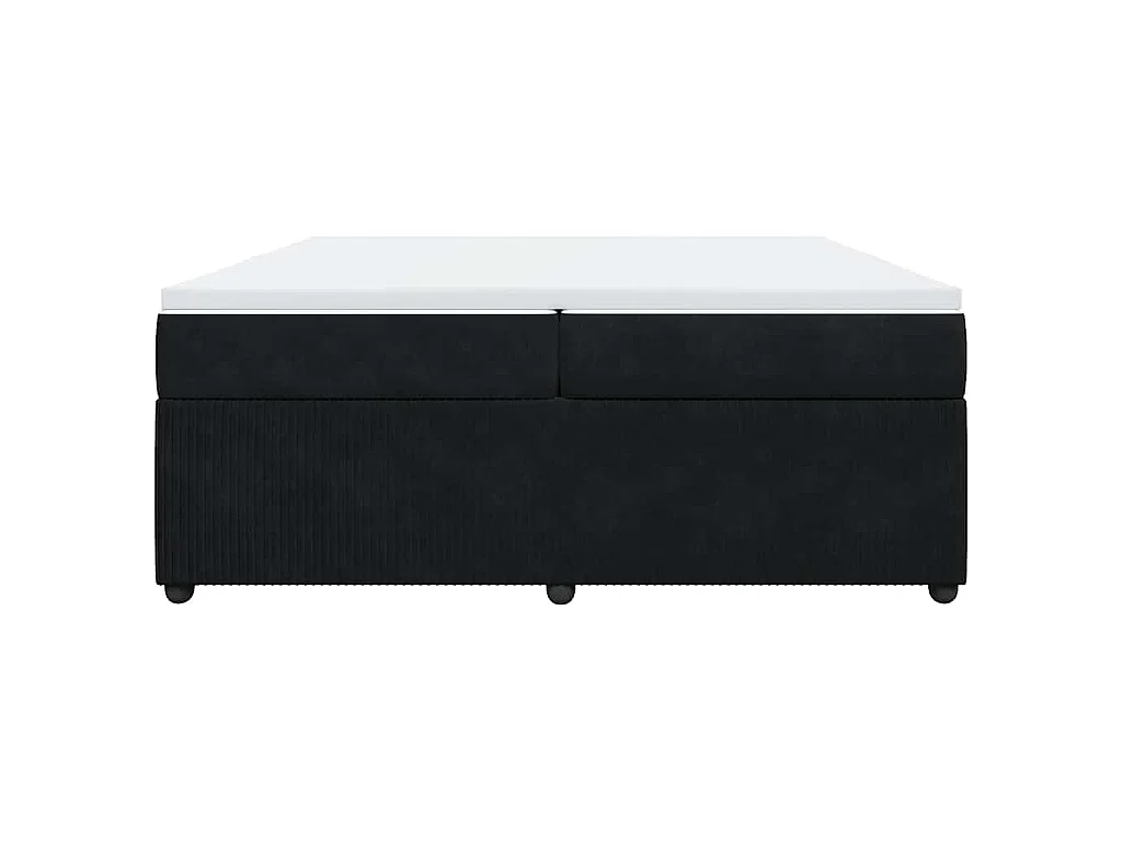 Cama box spring con colchón terciopelo negro 200x200 cm