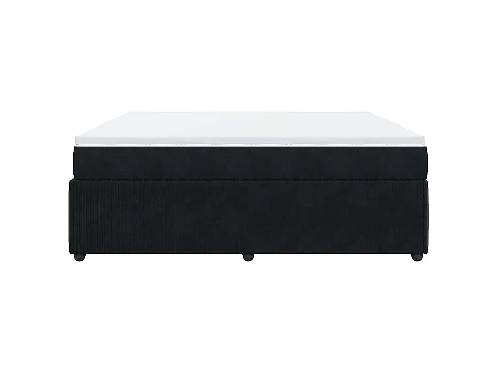Cama box spring con colchón terciopelo negro 200x200 cm