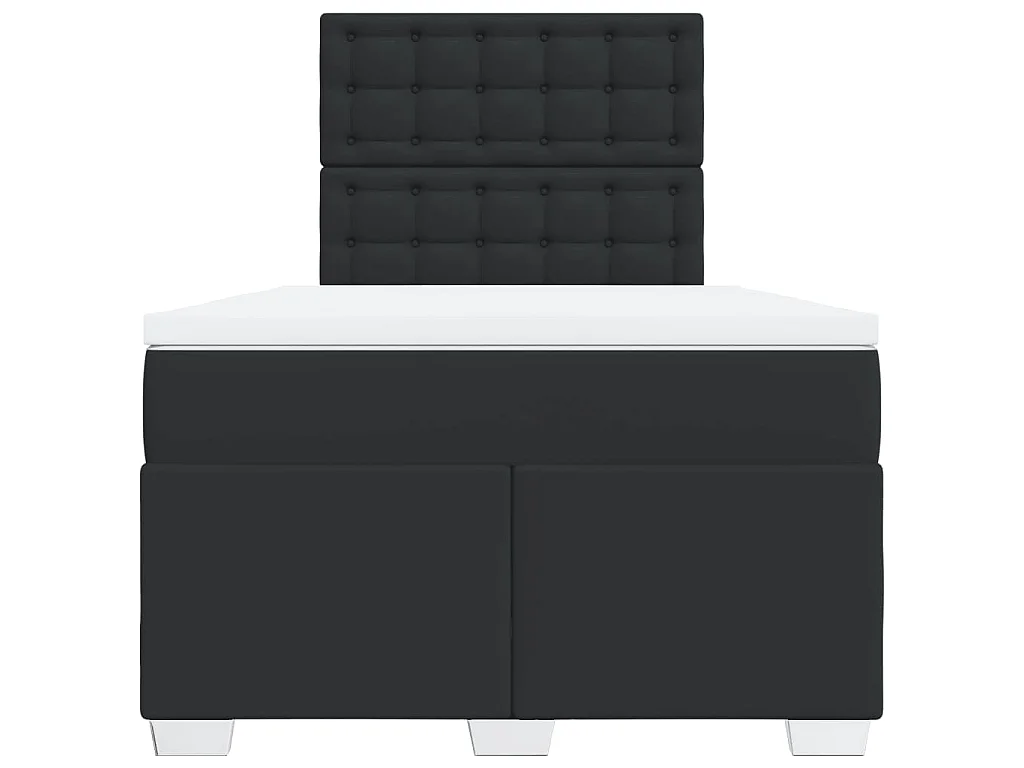 Boxspring met matras kunstleer zwart 120x200 cm