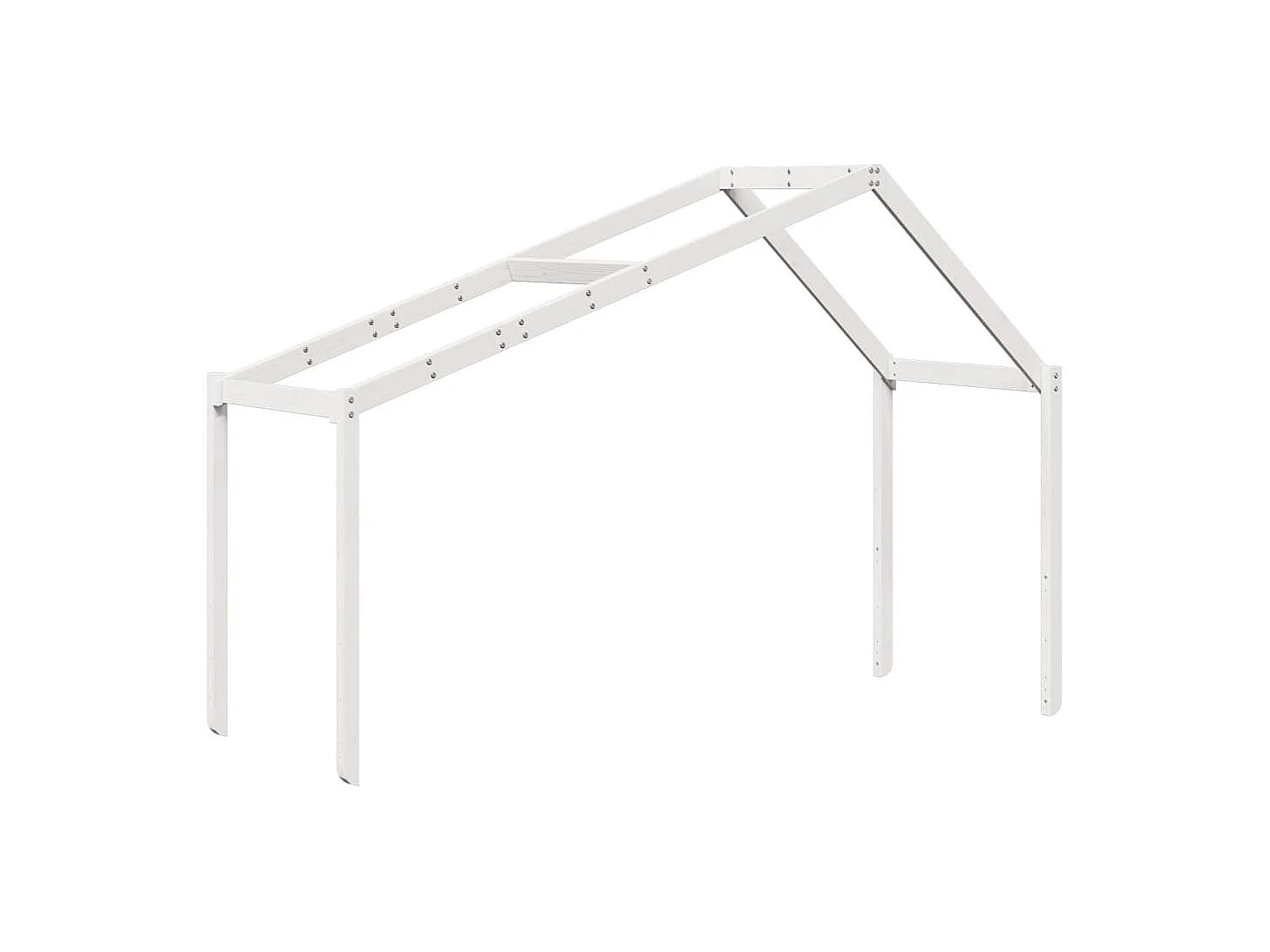 Hoogslaper met dak massief grenenhout wit 90x190 cm