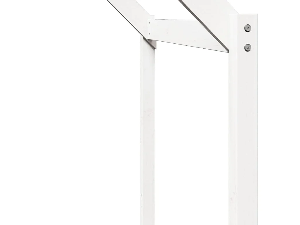 Lit haut sans matelas blanc 90x190 cm bois de pin massif