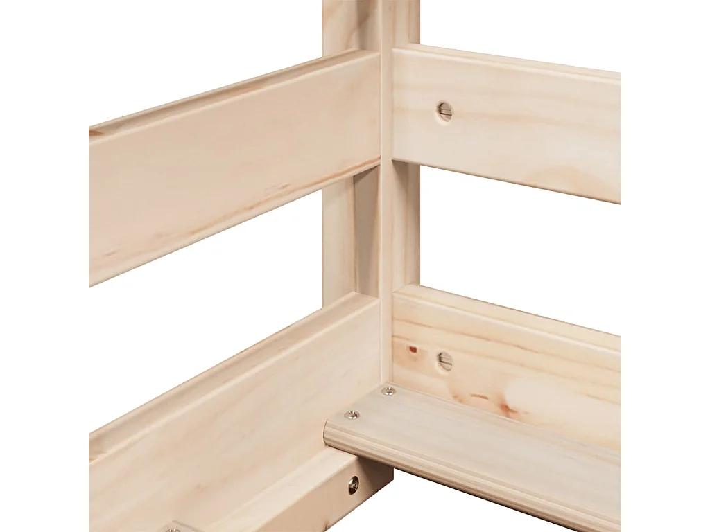 Hoogslaper met dak massief grenenhout wasbruin 75x190 cm