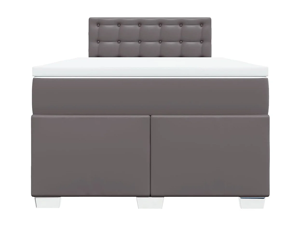 Giroletto a Molle con Materasso Grigio 120x190 cm in Similpelle