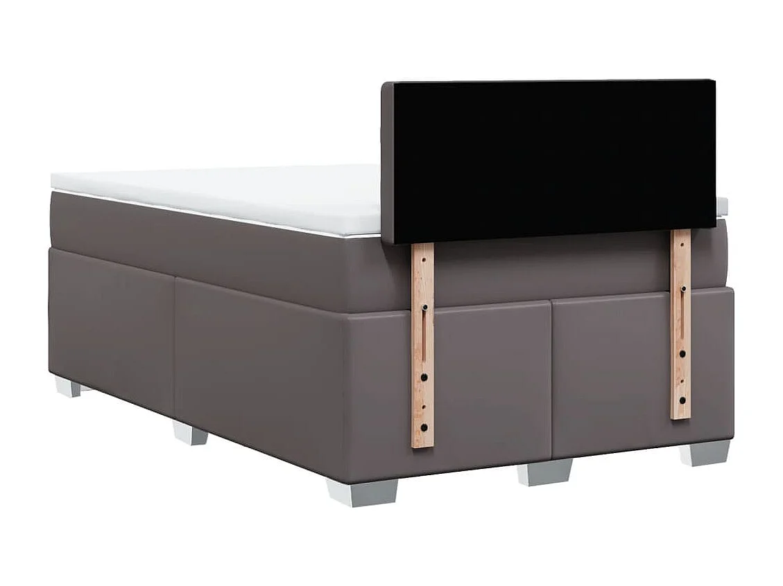 Giroletto a Molle con Materasso Grigio 120x190 cm in Similpelle