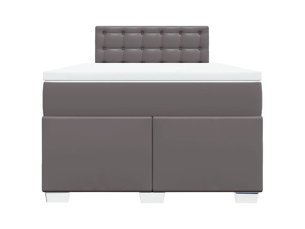 Boxspring met matras kunstleer grijs 120x190 cm