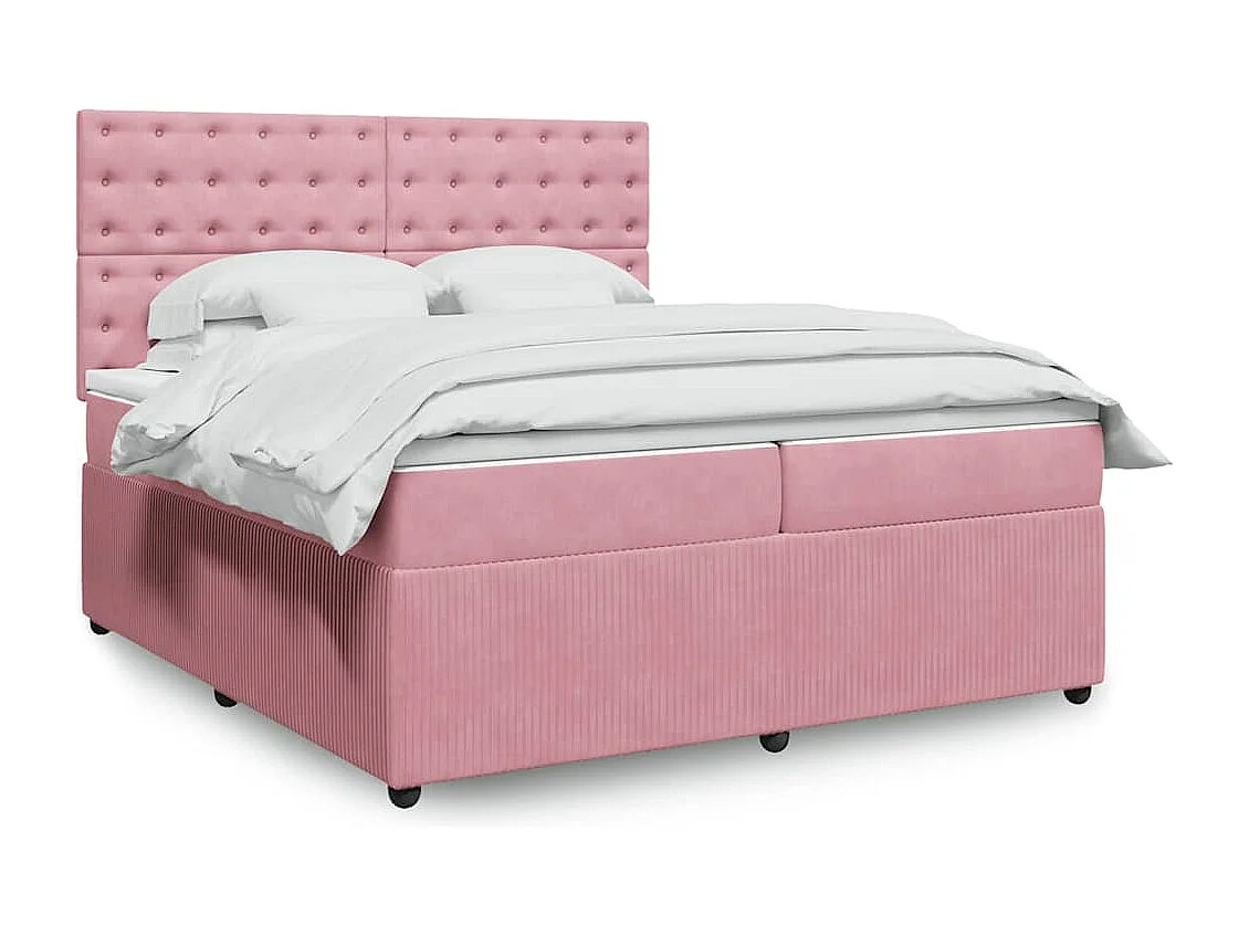 Sommier à lattes de lit avec matelas Rose 200x200 cm Velours
