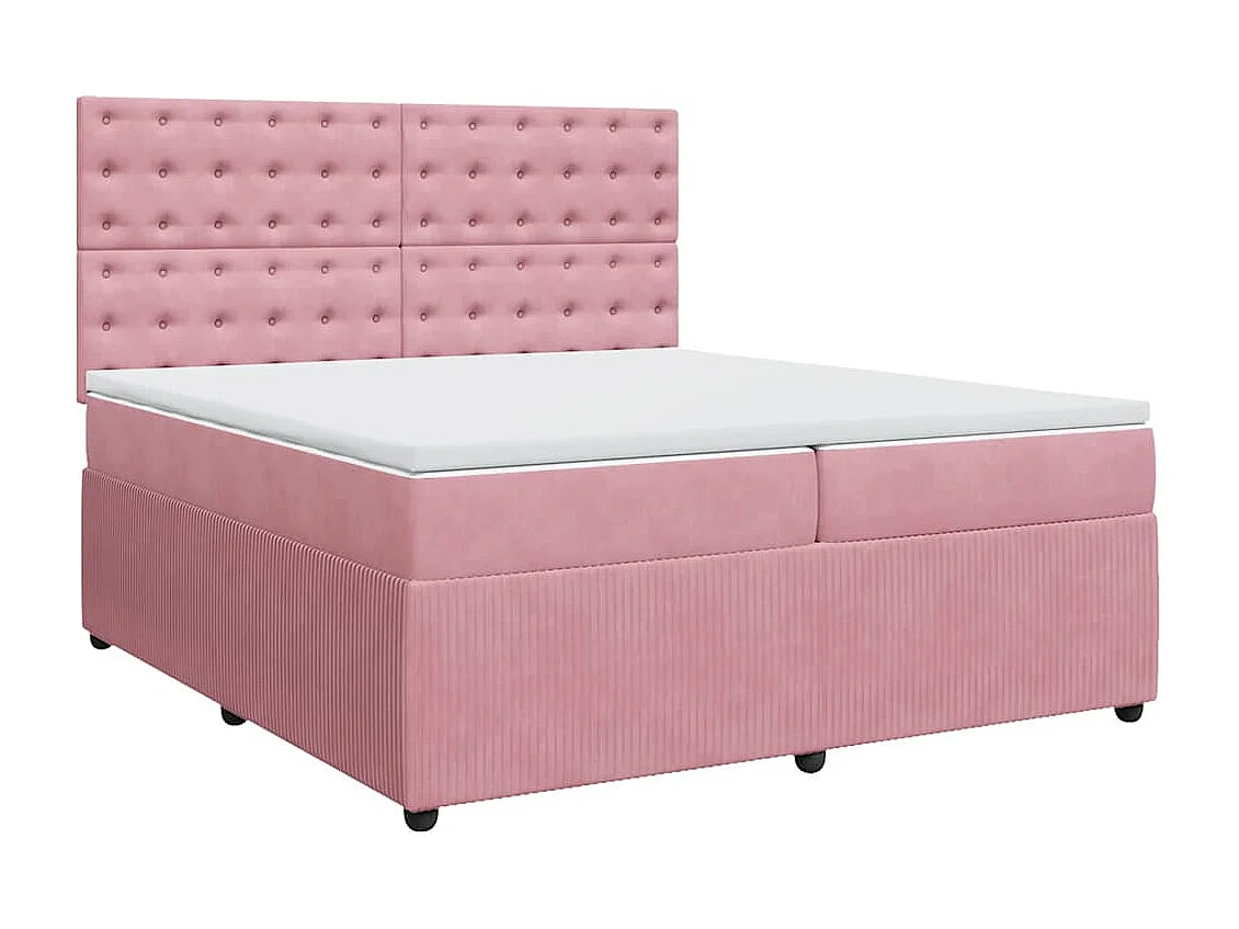 Sommier à lattes de lit avec matelas Rose 200x200 cm Velours
