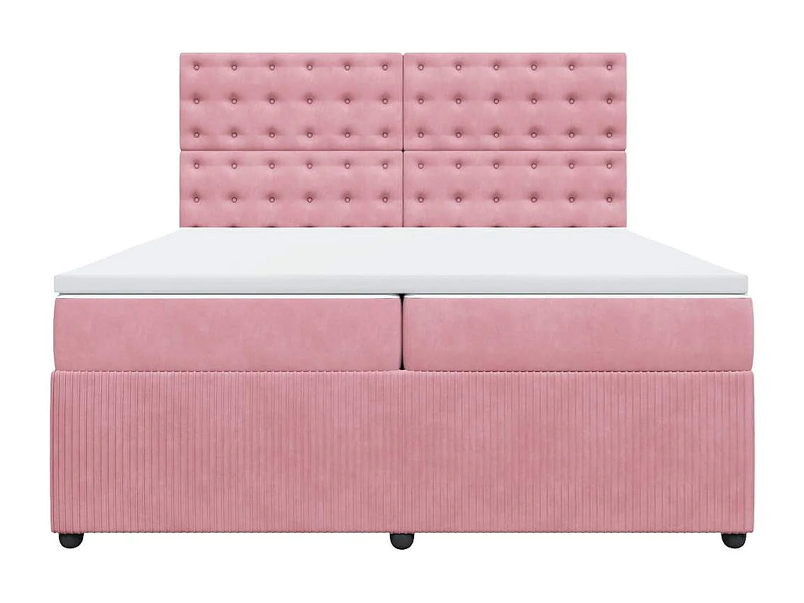 Sommier à lattes de lit avec matelas Rose 200x200 cm Velours