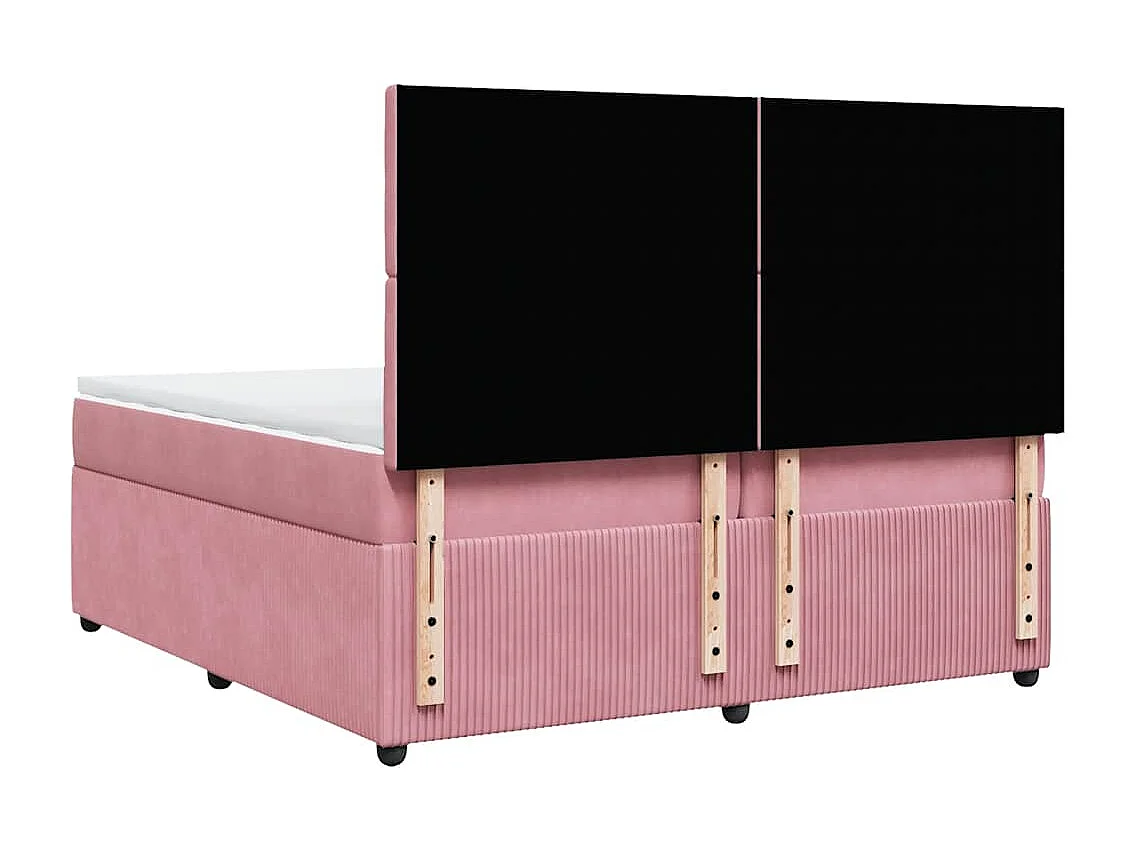 Sommier à lattes de lit avec matelas Rose 200x200 cm Velours