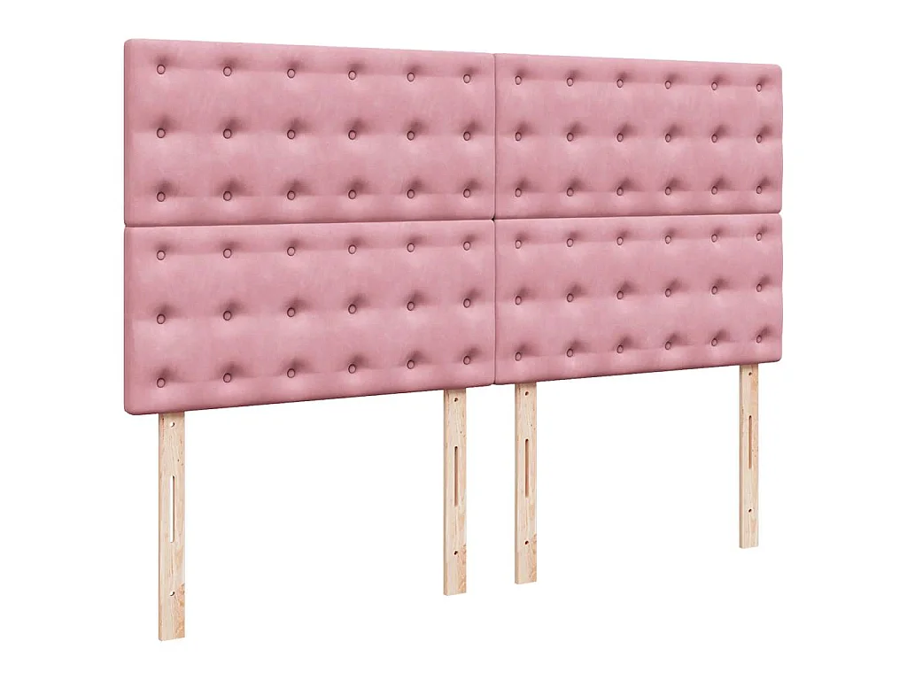 Giroletto a Molle con Materasso Rosa 200x200 cm in Velluto