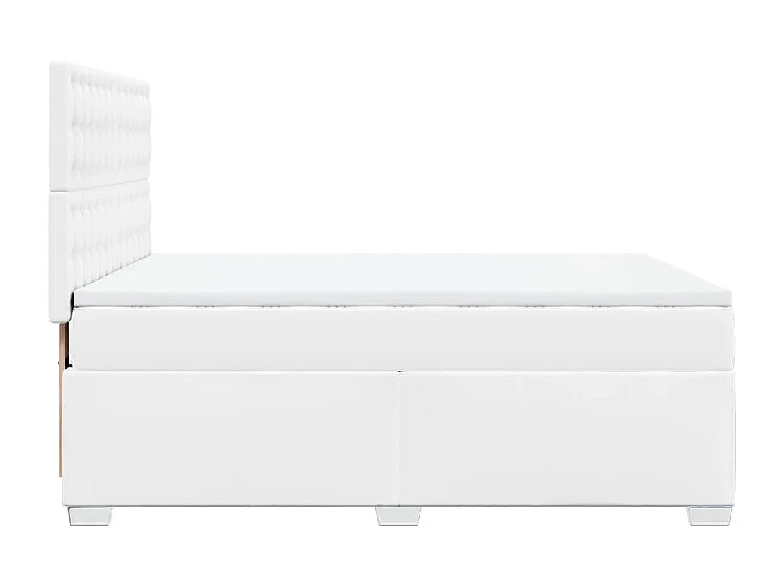 Boxspring met matras kunstleer wit 140x200 cm