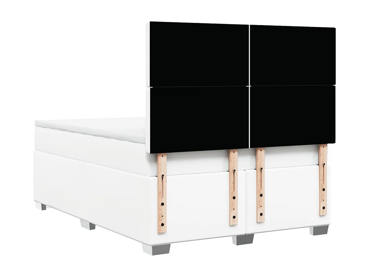 Boxspring met matras kunstleer wit 140x200 cm