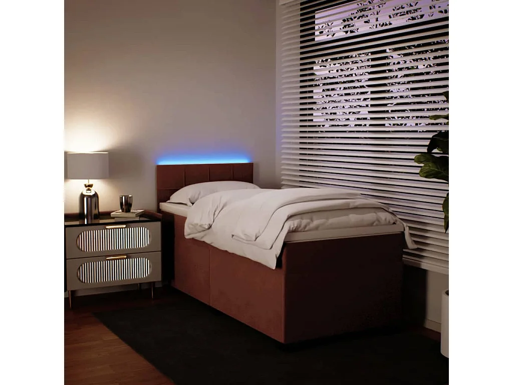 Sommier à lattes de lit avec matelas Rose 90x190 cm Velours