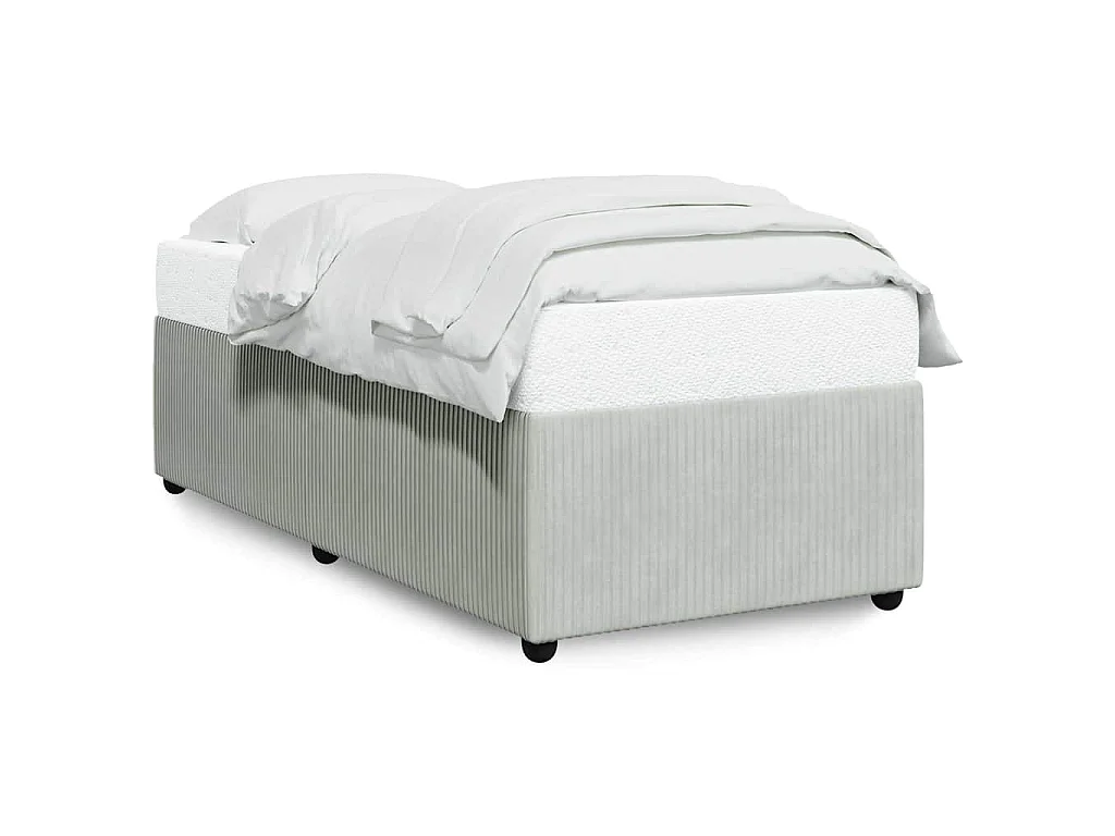 Cadre de lit sans matelas gris clair 90x200 cm velours