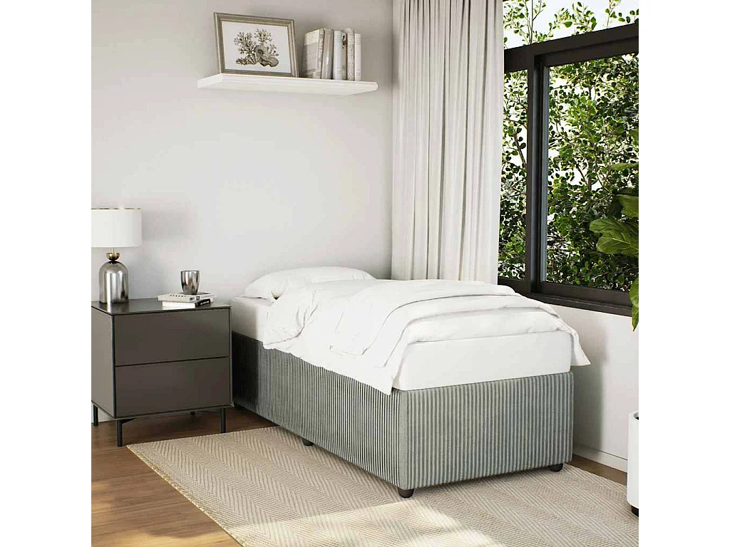 Cadre de lit sans matelas gris clair 90x200 cm velours