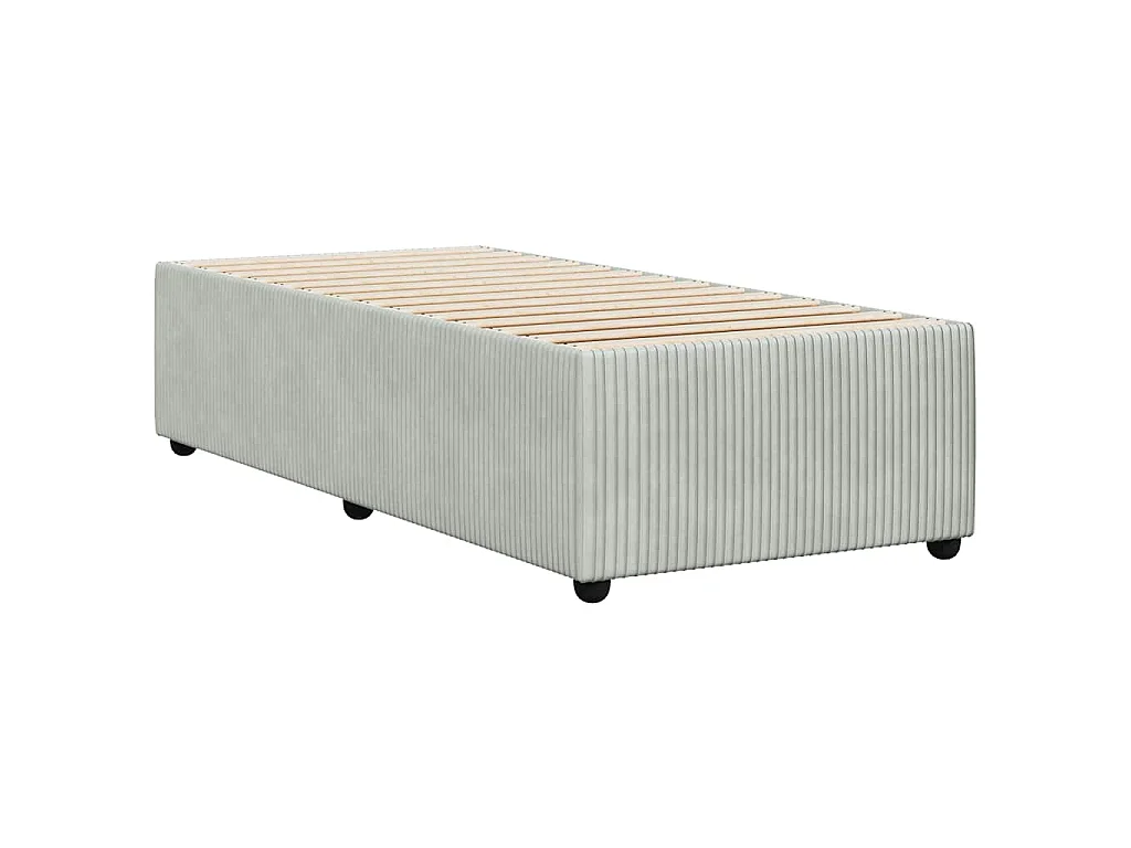 Estructura de cama sin colchón terciopelo gris claro 90x200 cm