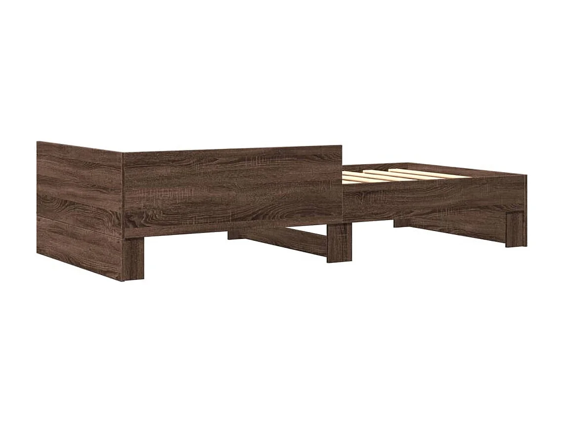 Bedframe zonder matras bewerkt hout bruin eikenkleur 75x190 cm