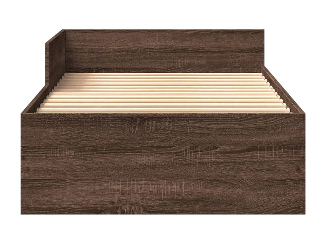Cadre de lit sans matelas chêne marron 75x190cm bois ingénierie