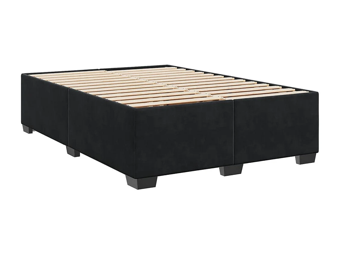 Giroletto a Molle con Materasso Nero 160x200 cm in Velluto