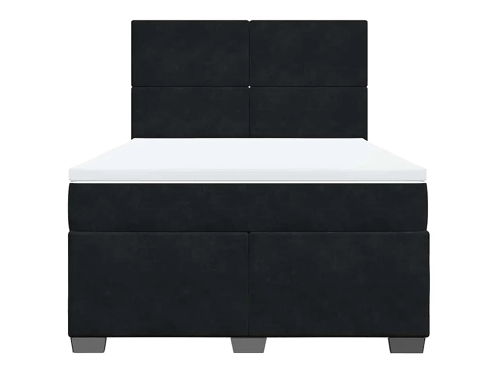 Boxspring met matras fluweel zwart 160x200 cm