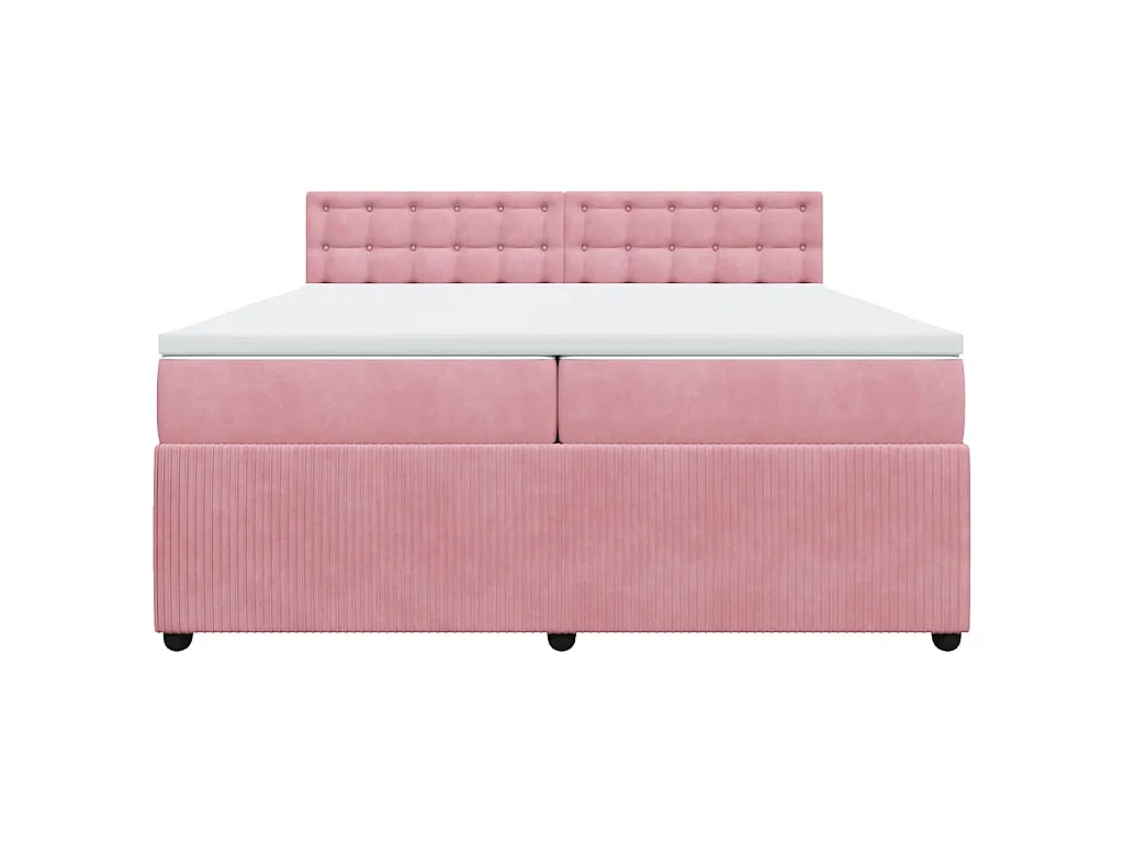 Boxspring met matras fluweel roze 200x200 cm