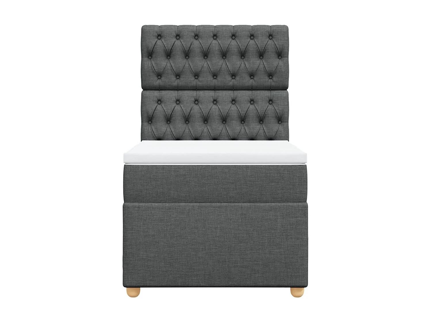 Sommier à lattes de lit avec matelas Gris foncé 100x200cm Tissu