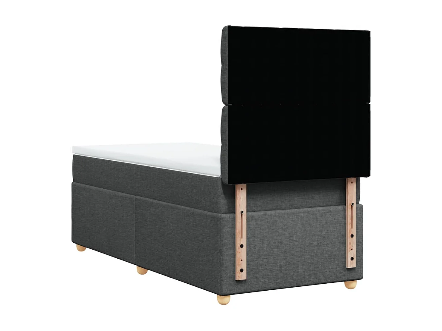 Boxspring met matras stof donkergrijs 100x200 cm