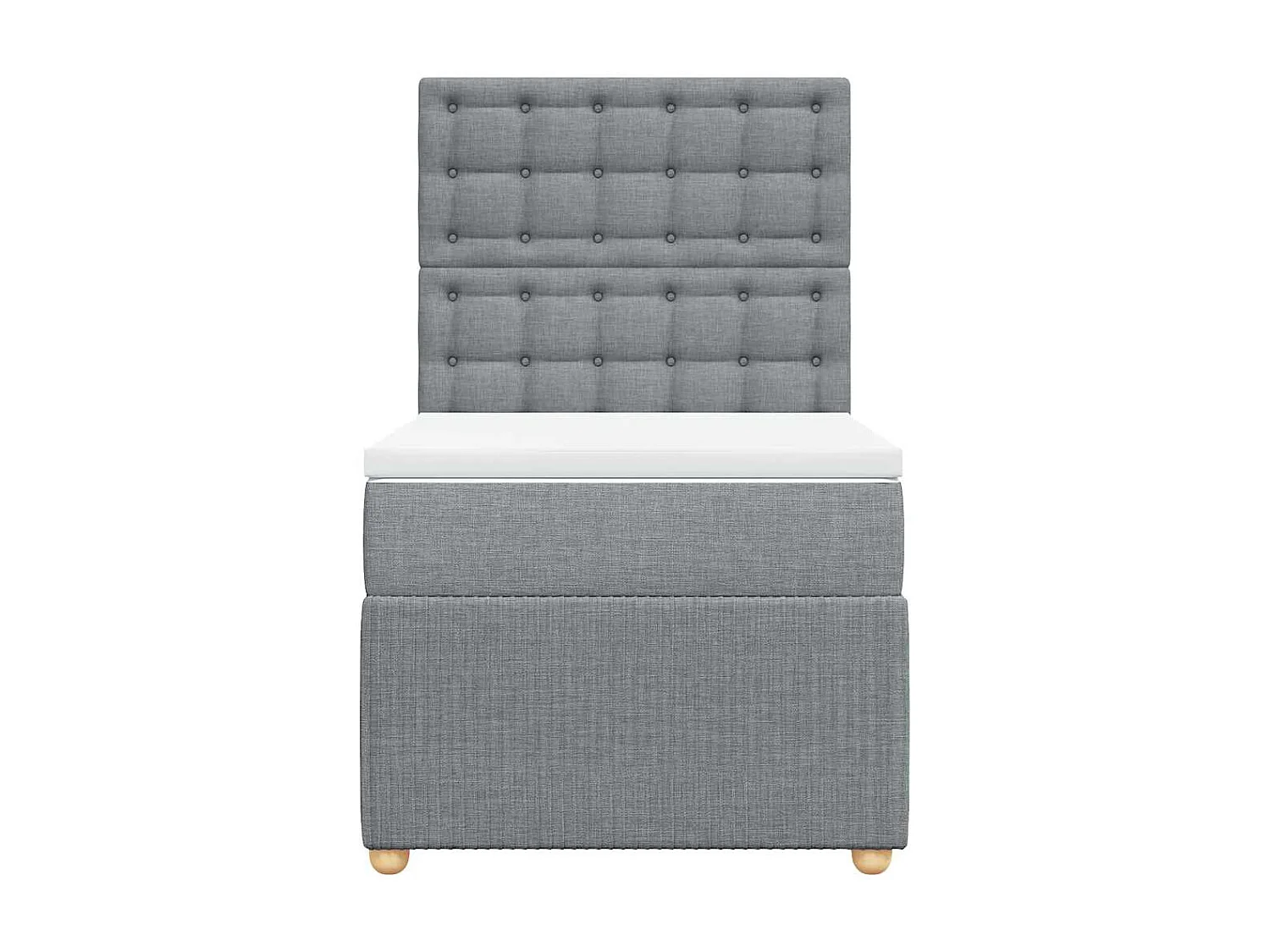 Sommier à lattes de lit et matelas Gris clair 90x190 cm Tissu