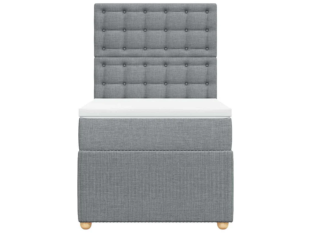 Giroletto a Molle con Materasso Grigio Chiaro 90x190 cm Tessuto