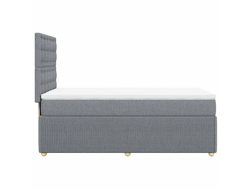 Giroletto a Molle con Materasso Grigio Chiaro 90x190 cm Tessuto
