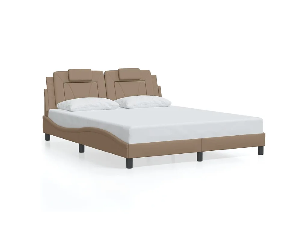 Cadre de lit Viana avec LED sans matelas cappuccino 160x200 cm