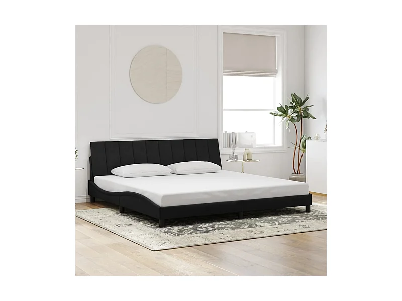 Bettgestell ohne Matratze "Hanko" Schwarz 200x200 cm Samt