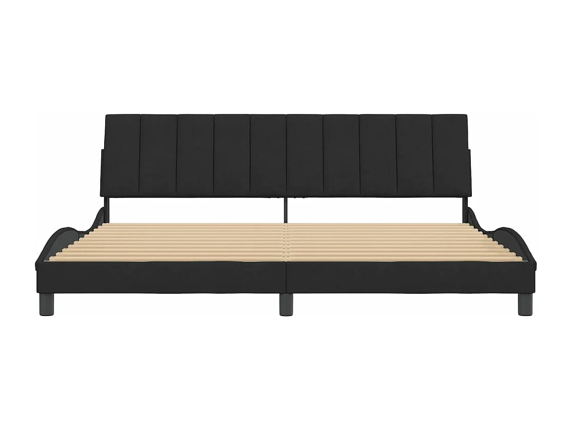 Cadre de lit sans matelas Hanko noir 200x200 cm velours