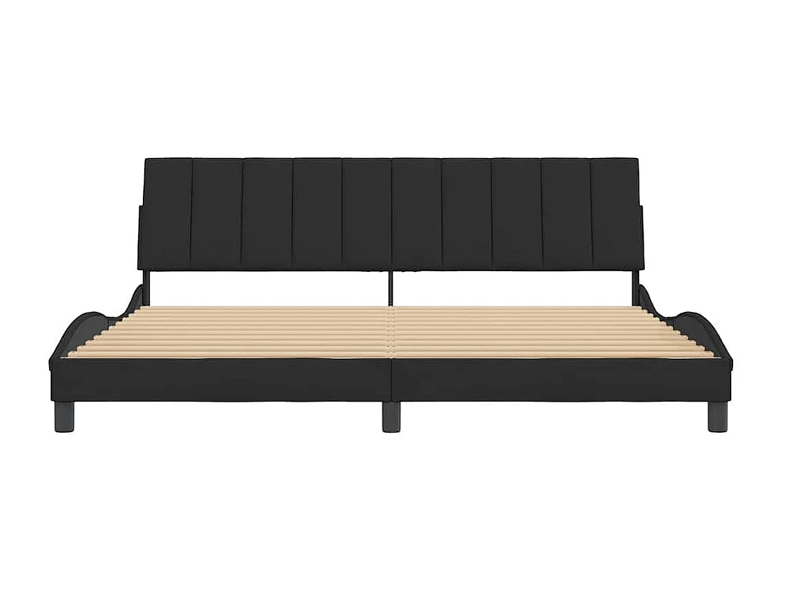 Cadre de lit sans matelas Hanko noir 200x200 cm velours