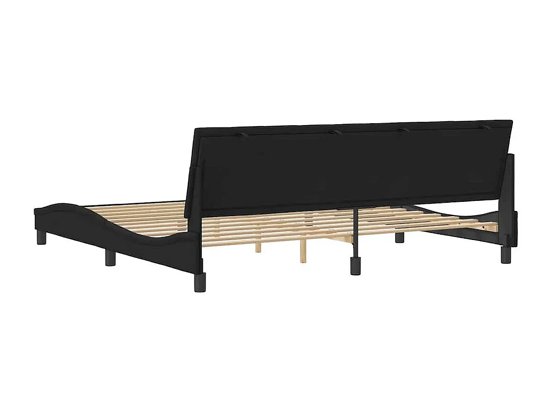 Cadre de lit sans matelas Hanko noir 200x200 cm velours