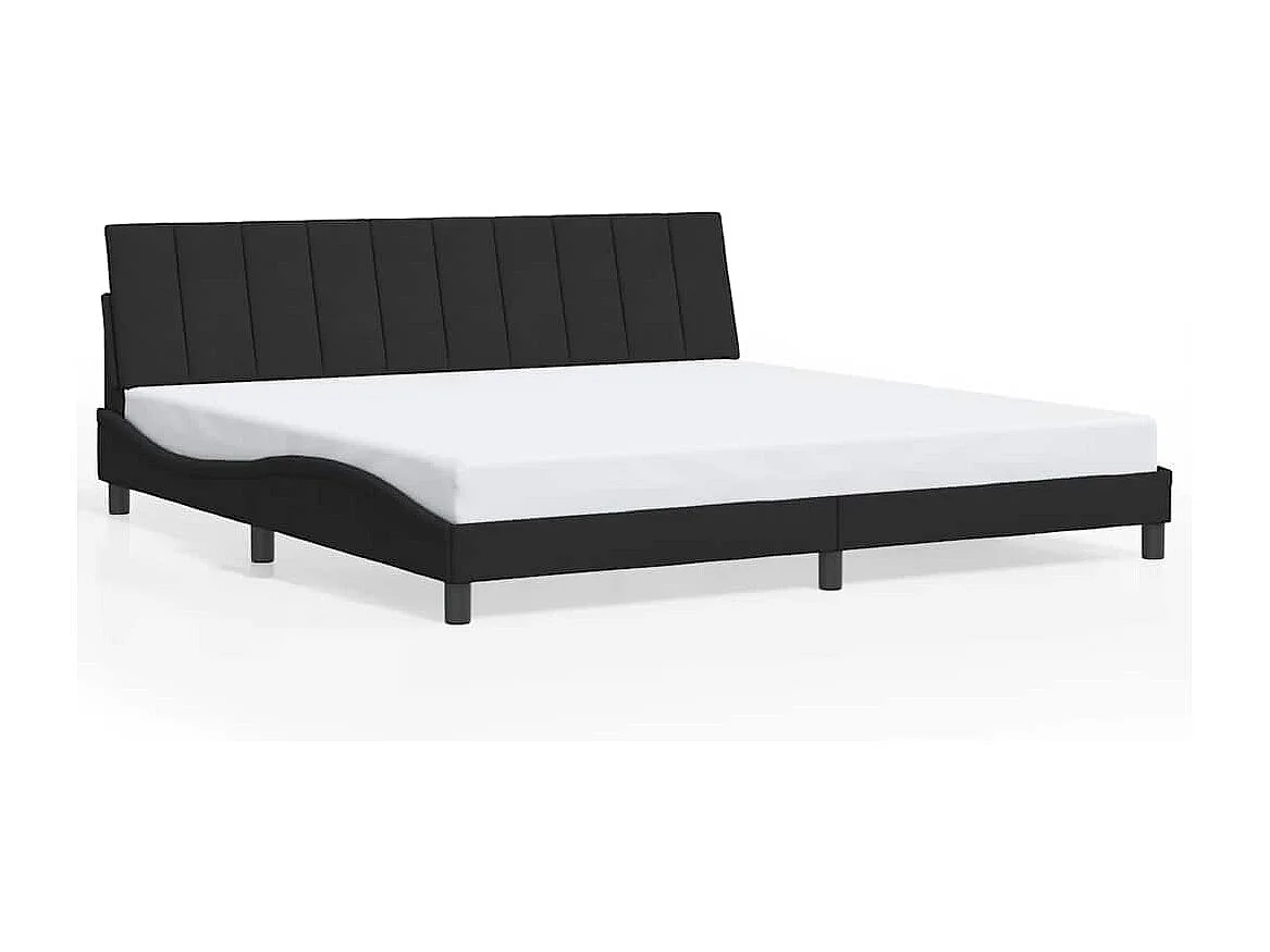 Cadre de lit sans matelas Hanko noir 200x200 cm velours