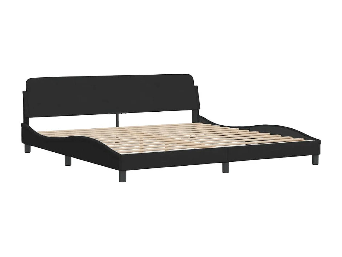 Cadre de lit sans matelas Hanko noir 200x200 cm velours
