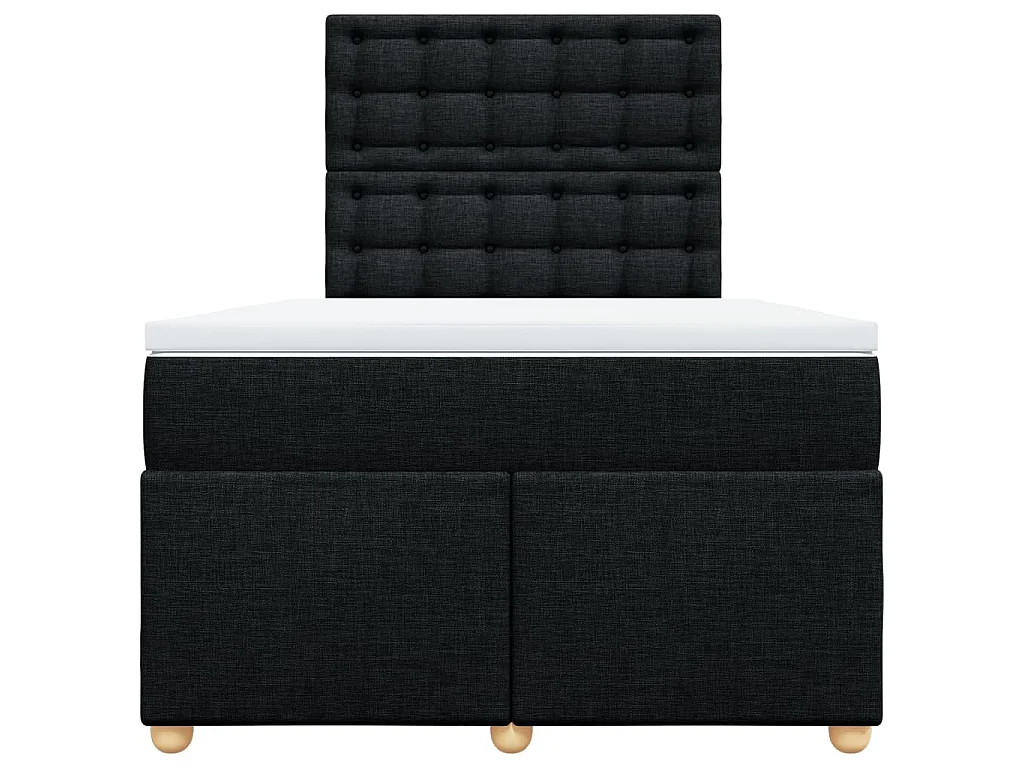 Cama com molas/colchão 120x200 cm tecido preto