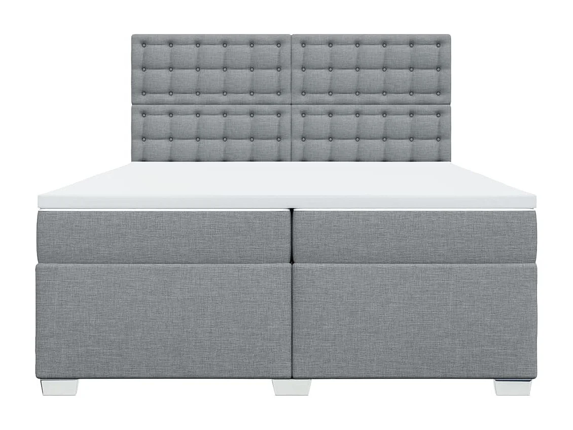 Boxspringbett mit Matratze Hellgrau 200x200 cm Stoff