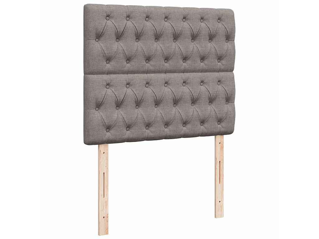 Cama box spring con colchón tela gris taupe 120x200 cm
