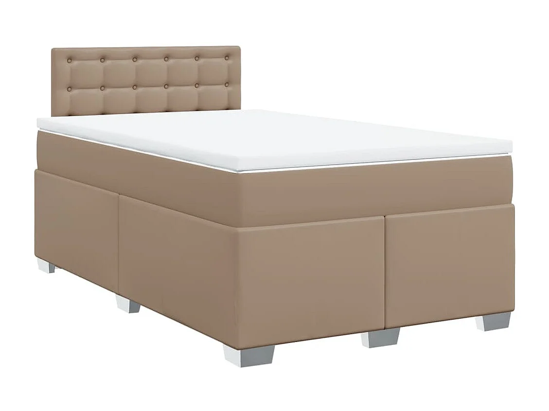 Boxspring met matras kunstleer cappuccinokleurig 120x190 cm