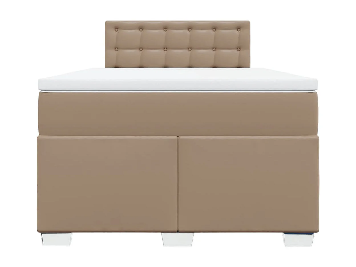 Sommier à lattes de lit matelas cappuccino 120x190cm similicuir
