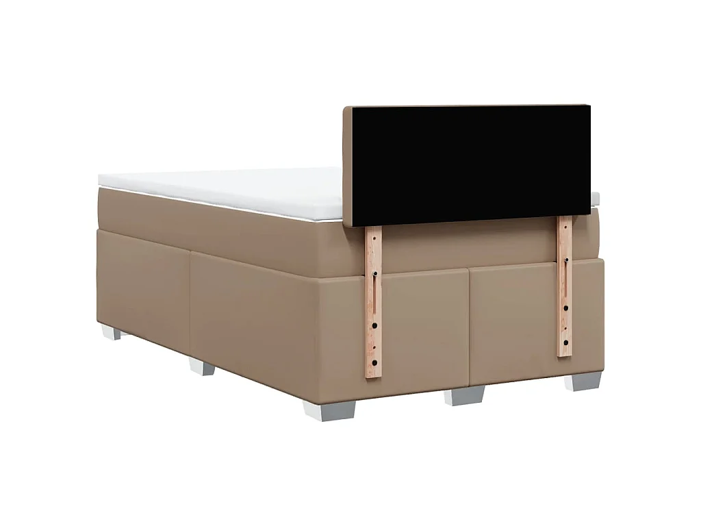 Boxspring met matras kunstleer cappuccinokleurig 120x190 cm