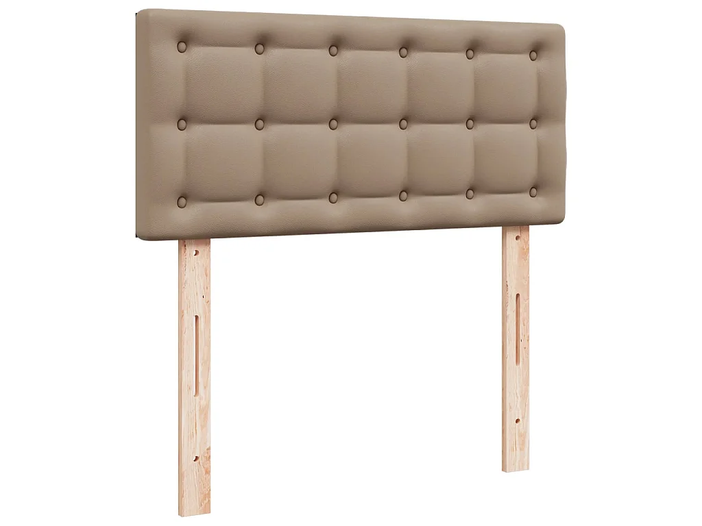 Boxspring met matras kunstleer cappuccinokleurig 120x190 cm