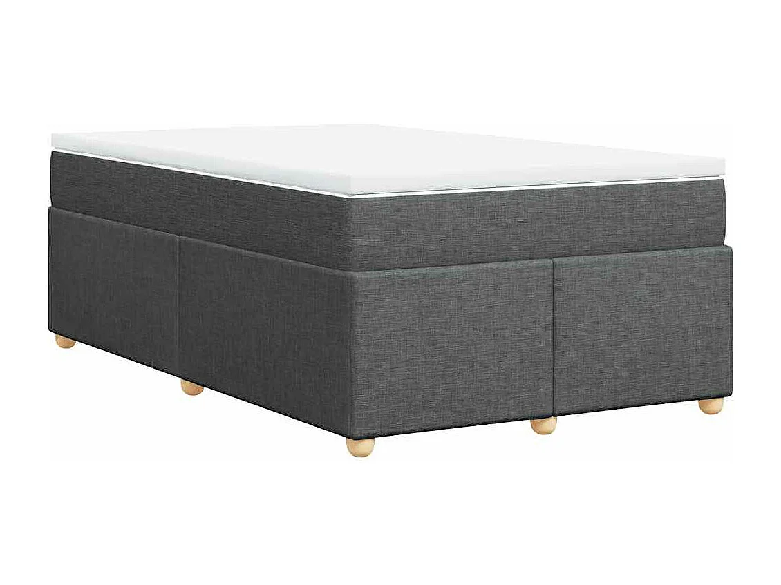 Giroletto a Molle con Materasso Grigio Scuro 120x190cm Tessuto