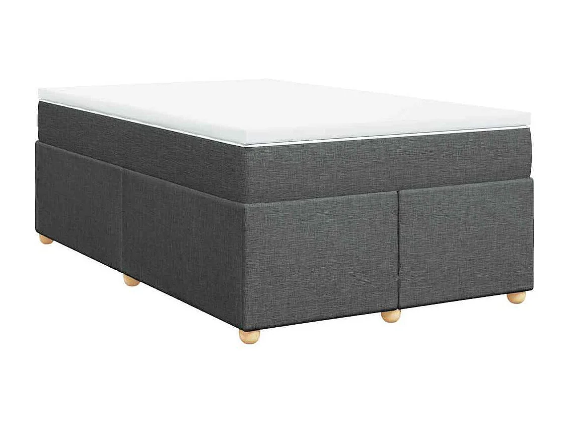 Giroletto a Molle con Materasso Grigio Scuro 120x190cm Tessuto