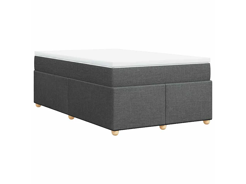 Boxspring met matras stof donkergrijs 120x190 cm